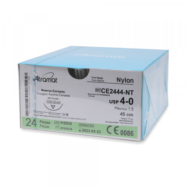 Sutura de Nylon Negro 4-0 ag. 2,4cm | Metropole Hospitalar